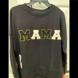 MAMA chenille letter patch lightweight pullover